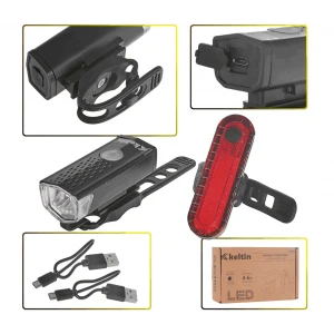 Акумулаторна велосипедна лампа / фенер предна + задна K02311