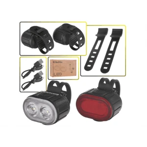 Акумулаторна велосипедна лампа / фенер предна + задна K02312