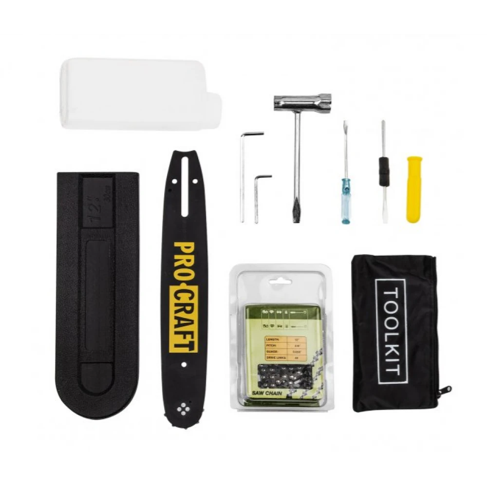 K300S PROCRAFT Бензинова резачка, 28 cm³, 1.5 CP, 0.9 кВ, 11000 об./мин., резервоар 230 мл (30 cm шина)