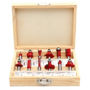 Комплект фрези за дърво с опашка 8 мм, 12 бр. - KD10282