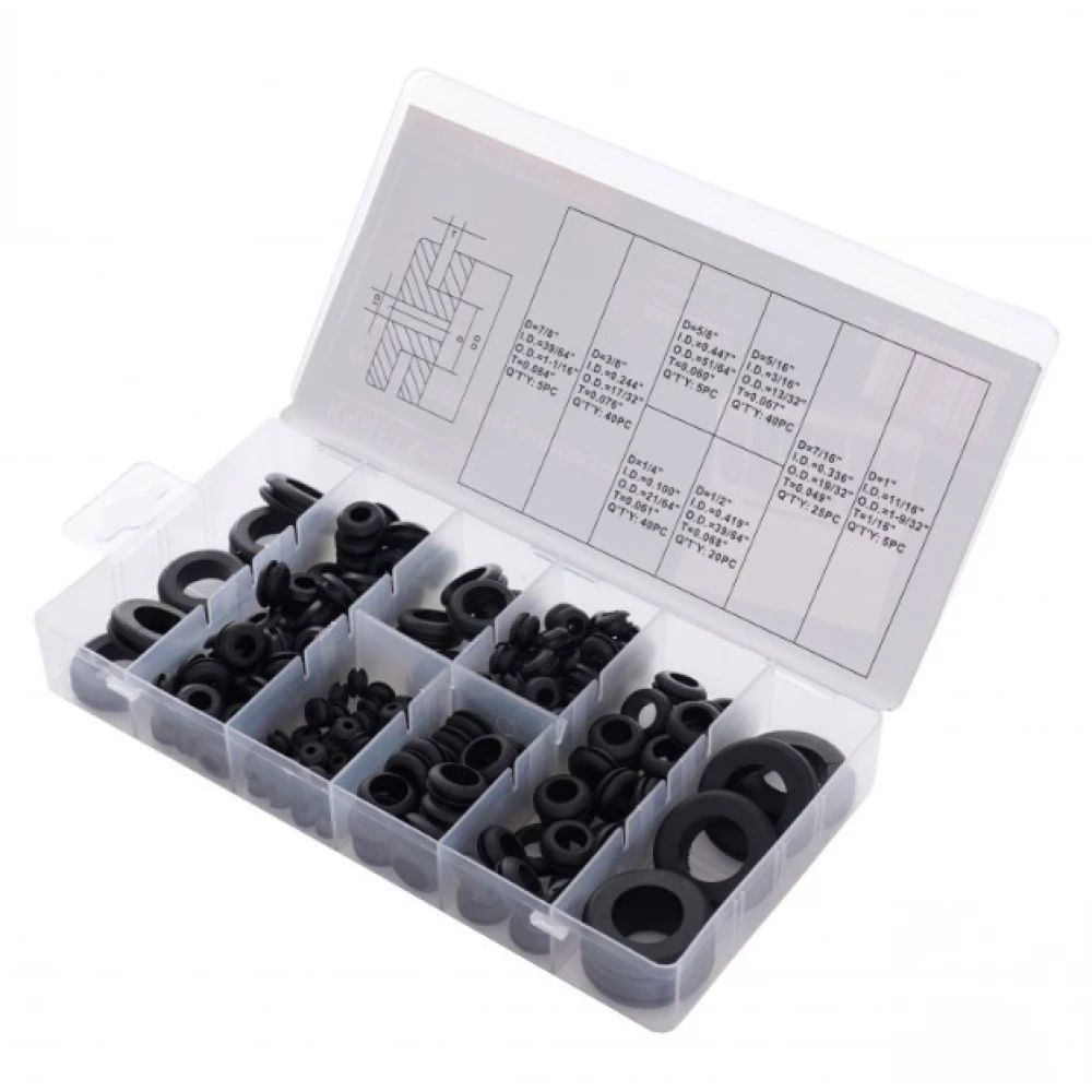 Гумени уплътнители за окабеляване, 180 бр. - KD10485