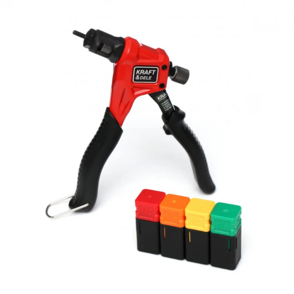 Ръчна нитачка за нит гайки с 4 накрайника, М3 - М6, 200 мм - KD10551