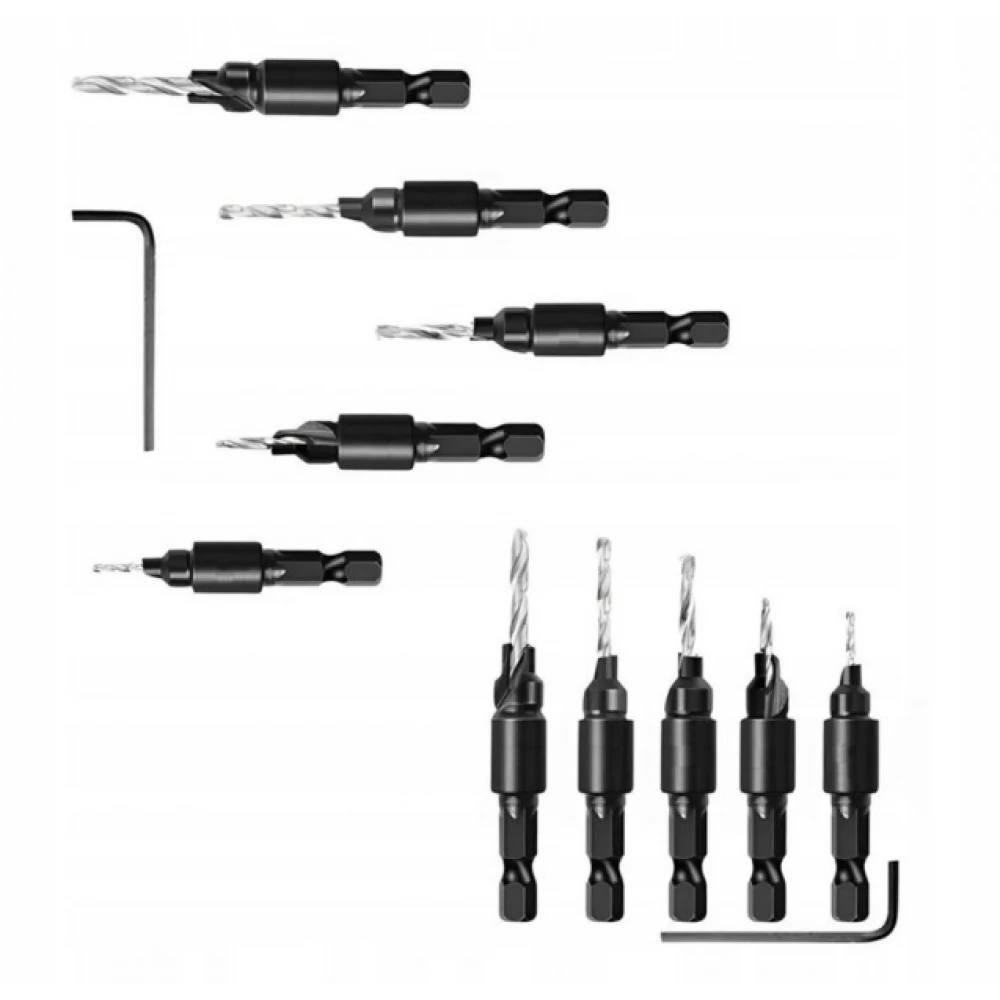 Комплект свредла за дърво с фрезник, 5 бр., 1/4" - KD10796