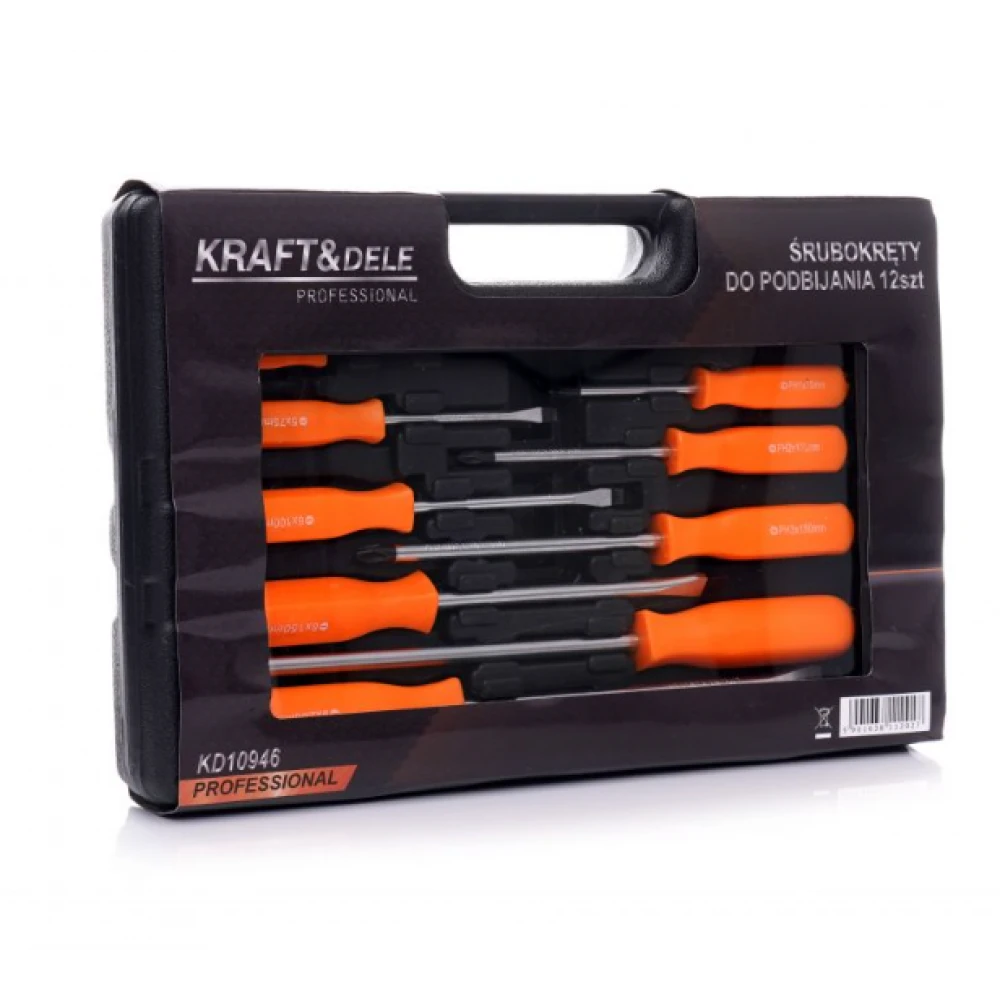 Ударни отвертки от хром-ванадиева стомана, 12 бр. - KD10946