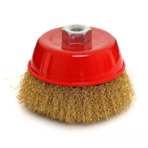 Месингова предна четка за почистване на заварки и др., M14, 125 мм - KD10975