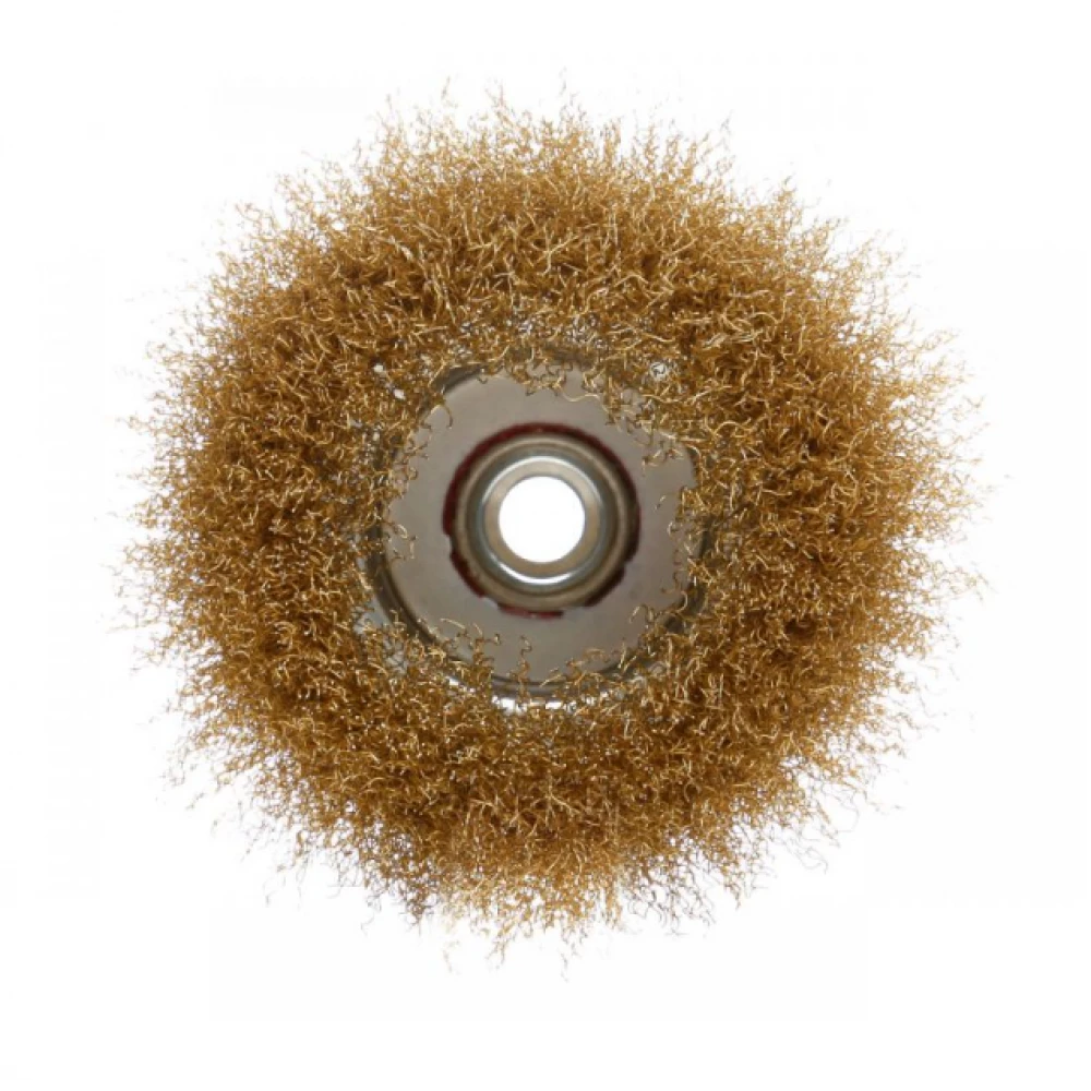 Месингова предна четка за почистване на заварки и др., M14, 125 мм - KD10975