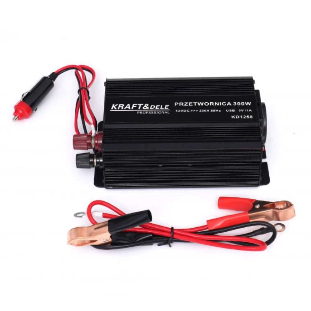 Преобразувател, 12V към 230V, 300W / 600W коригирана синусоида - KD1258