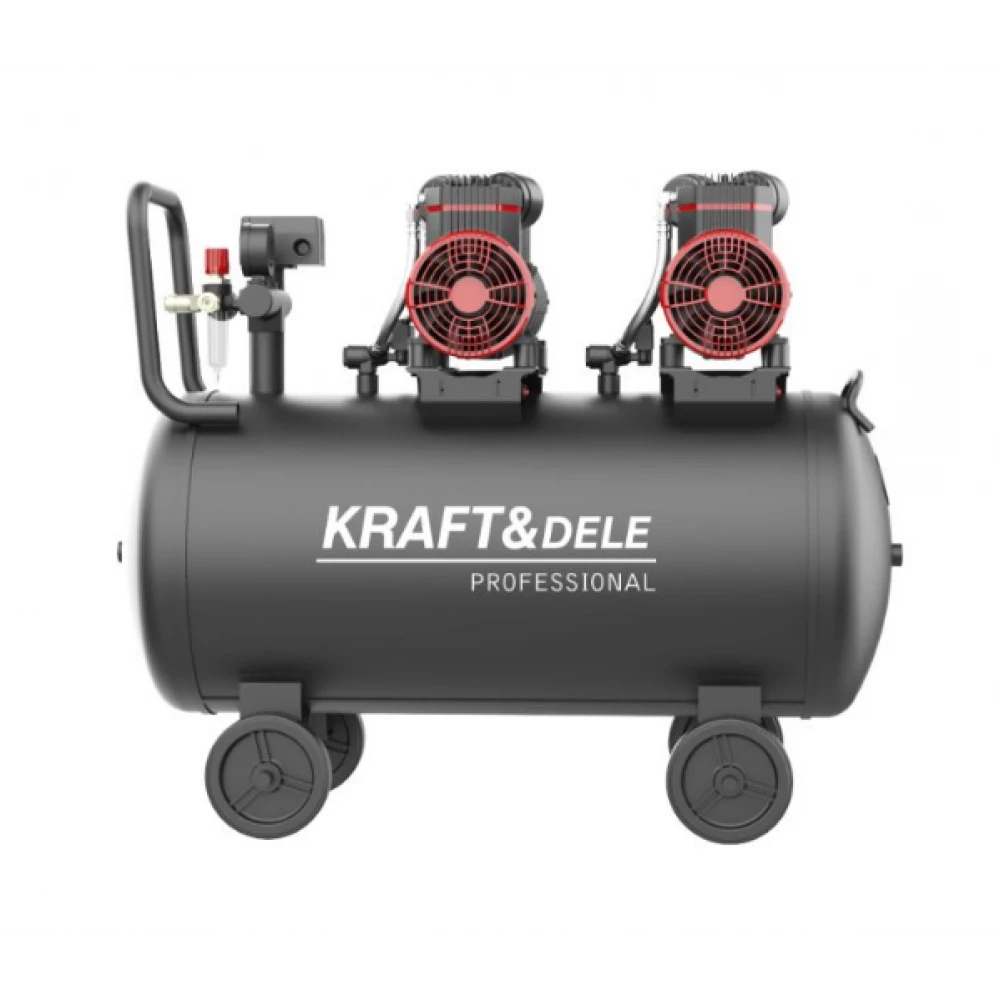 Безмаслен компресор за въздух 100 литра / 1500W x 2 - KD1392