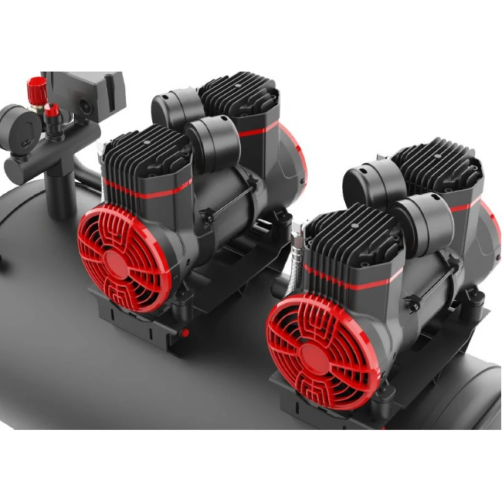 Безмаслен компресор за въздух 100 литра / 1500W x 2 - KD1392