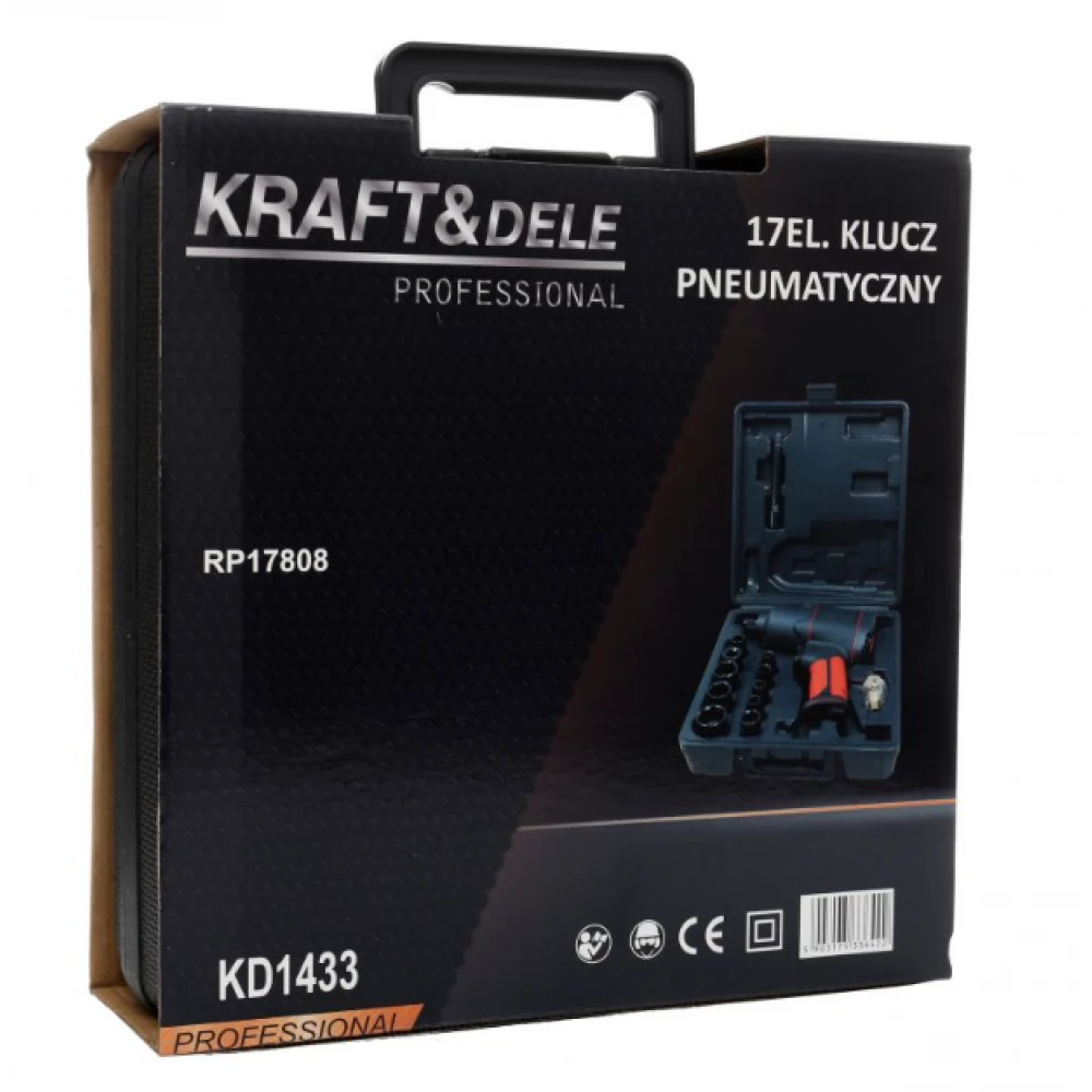 Пневматичен ударен гайковерт 1/2", 1200Nm, 17 елемента - KD1433