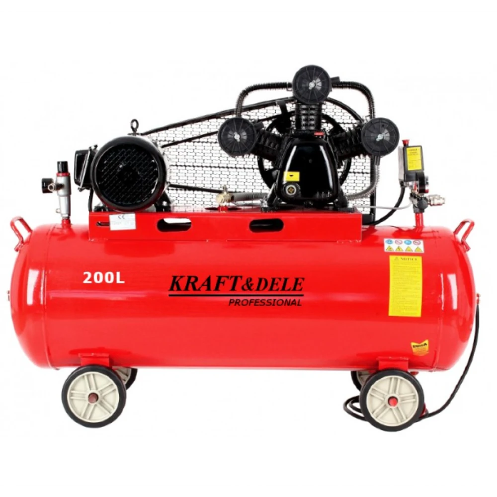 Маслен компресор с 3 бутала + сепаратор, 200L, 400V, 8 bar - KD1474