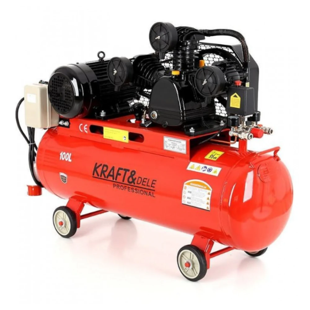 Маслен компресор с 3 бутала + сепаратор, 100L, 400V, 8 bar - KD1477