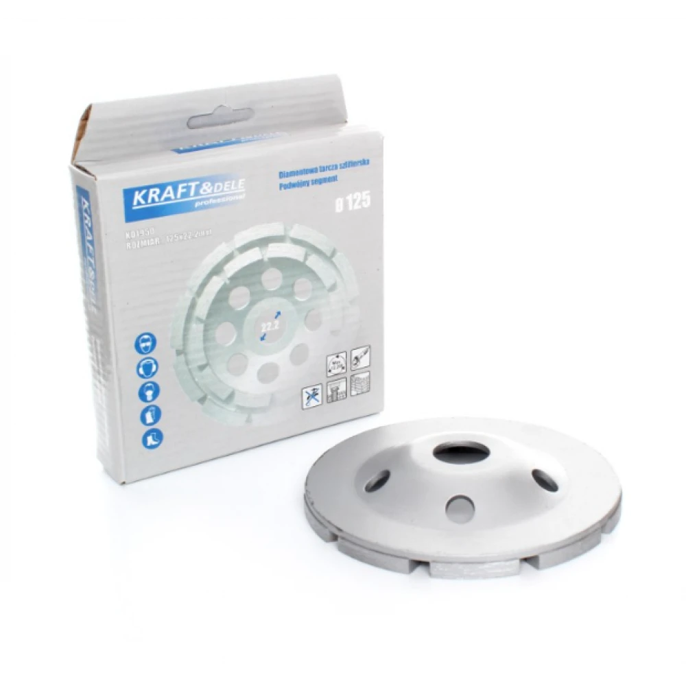 Шлифовъчен диск с двоен сегмент, за шлайфане, 125x22.2 мм - KD1950