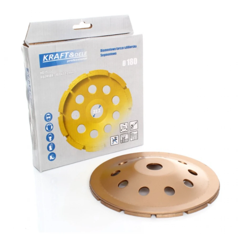 Диамантен шлифовъчен диск за шлайфане, 180x22.2 мм - KD1955