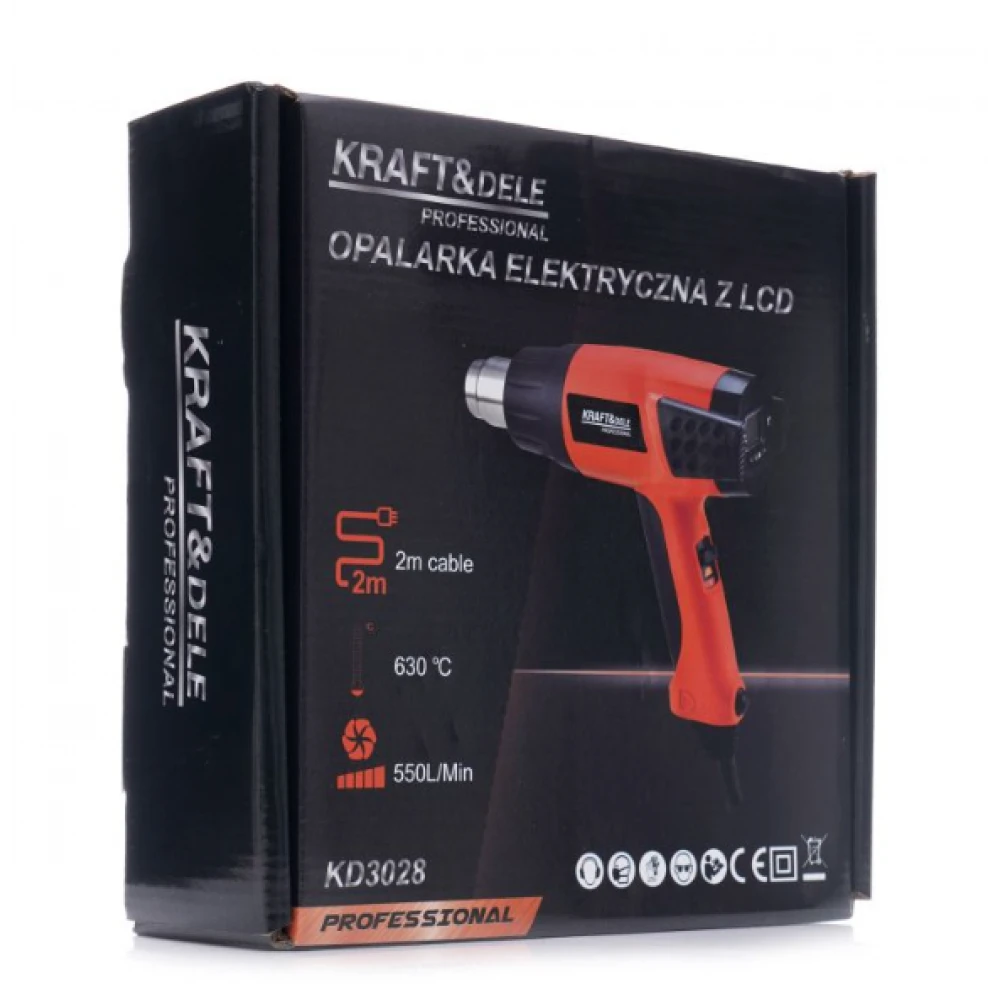 Електрически термопистолет с LCD, 2000W, 230V - KD3028