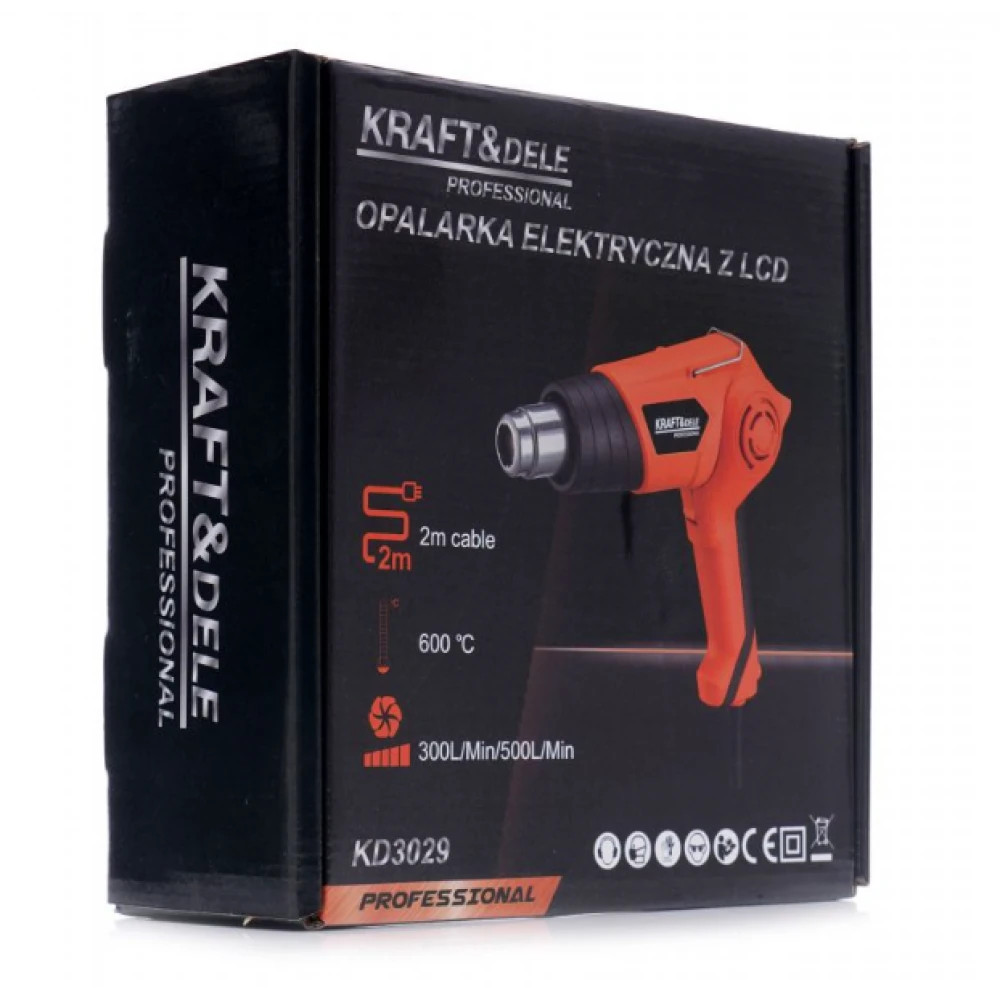 Електрически термопистолет с LCD, 2000W, 230V - KD3029