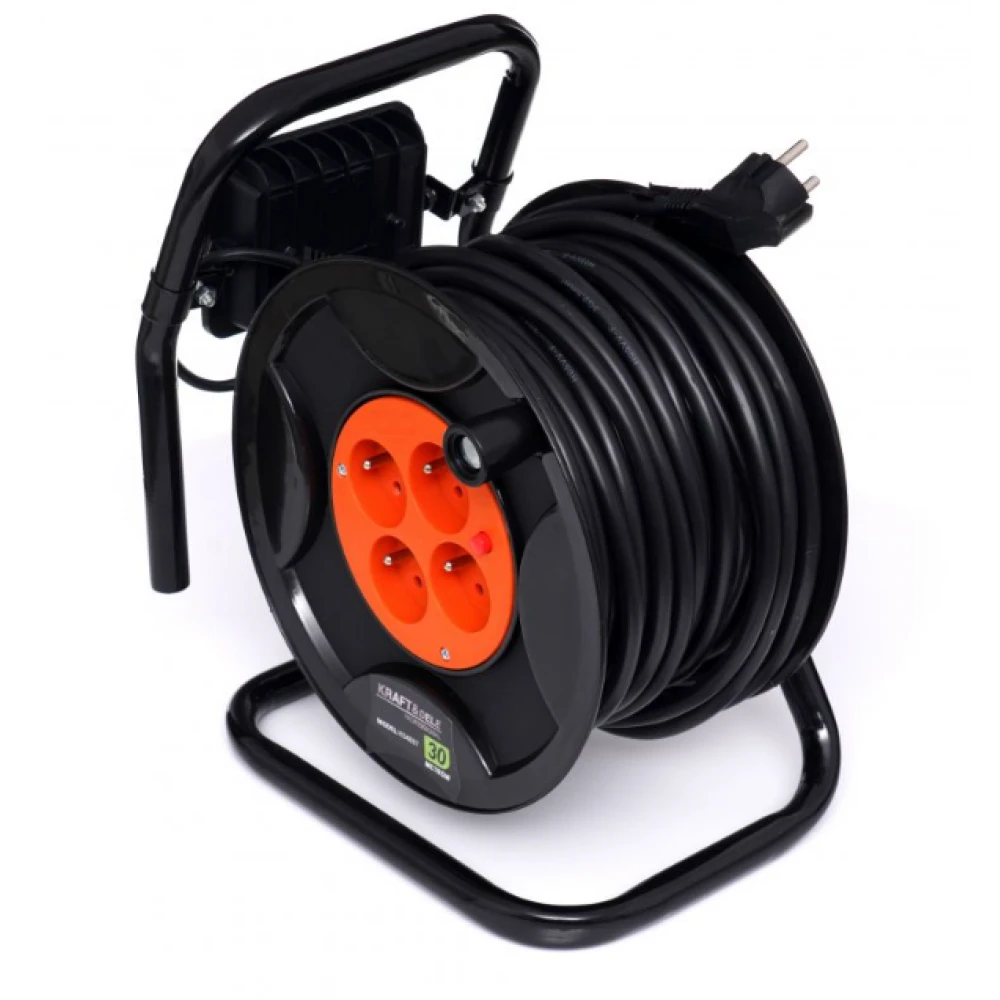 Удължителен кабел за барабан, 30 м. + LED - KD4037
