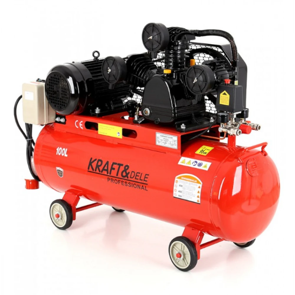 Маслен компресор с 3 бутала, 100L, 400V, 8 bar - KD405