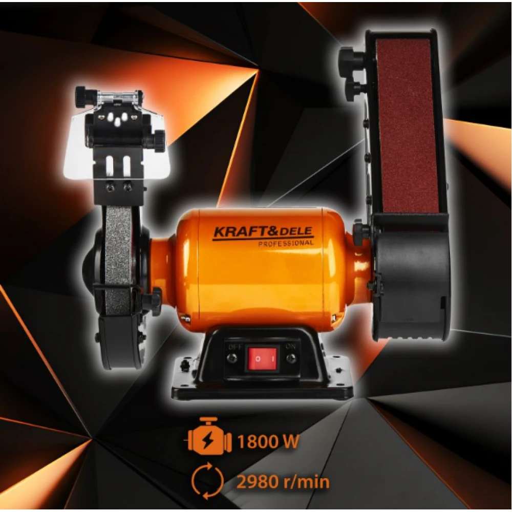 Настолна лентова шлифовъчна машина / Шмиргел 1800W - KD568