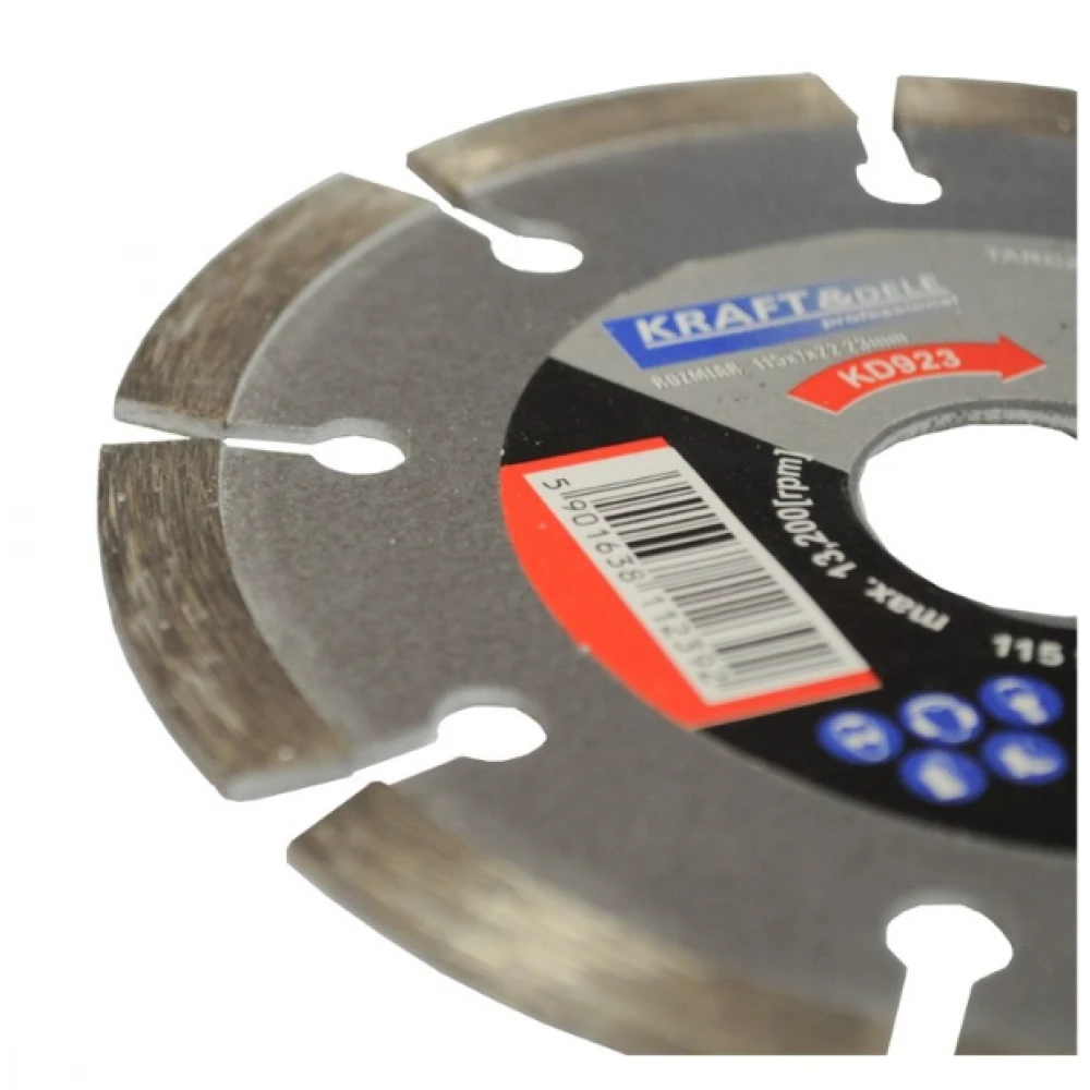 Сегментен режещ диск за сухо и мокро рязане, 115 x 7 x 22,23 мм - KD923