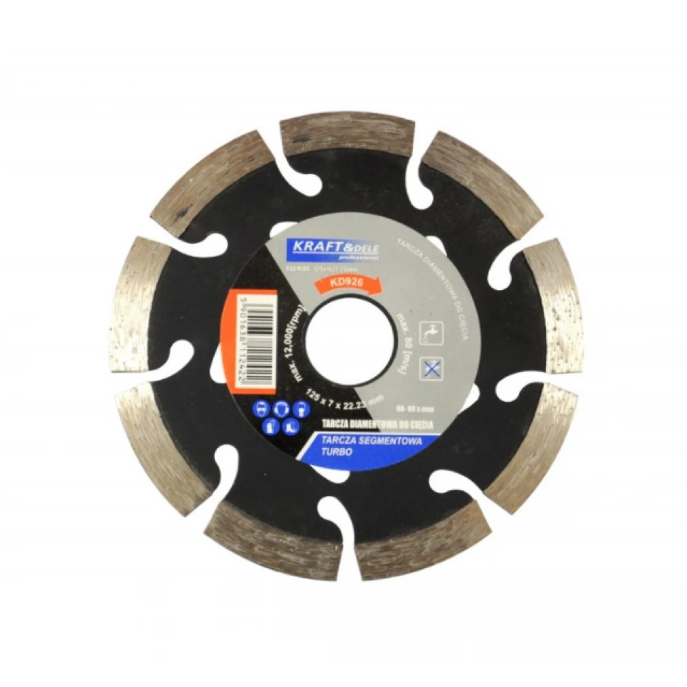 Диамантен диск за рязане на бетон, 125х7х22.23 мм, TURBO - KD926
