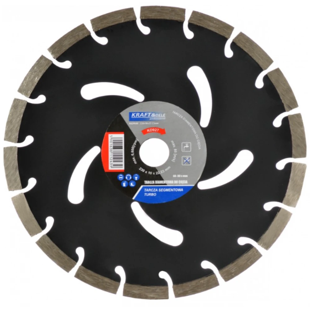 Сегментен режещ диск за сухо и мокро рязане, 230x10x22.23 мм - KD927