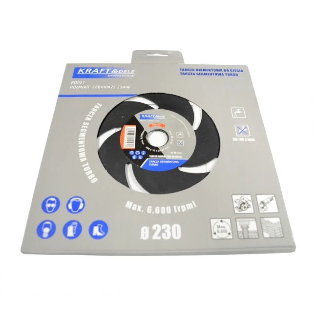 Сегментен режещ диск за сухо и мокро рязане, 230x10x22.23 мм - KD927