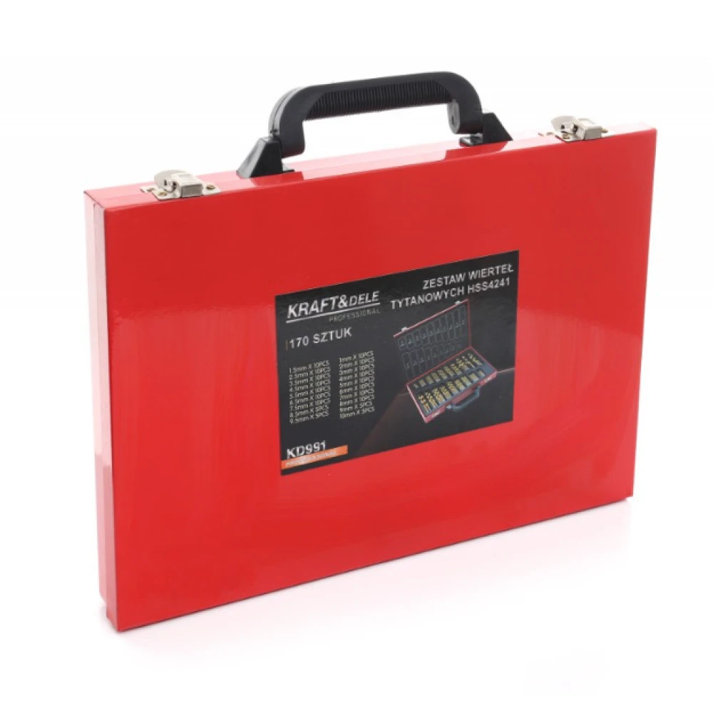 Комплект титаниеви свредла, HSS за метал, 170 бр. - KD991