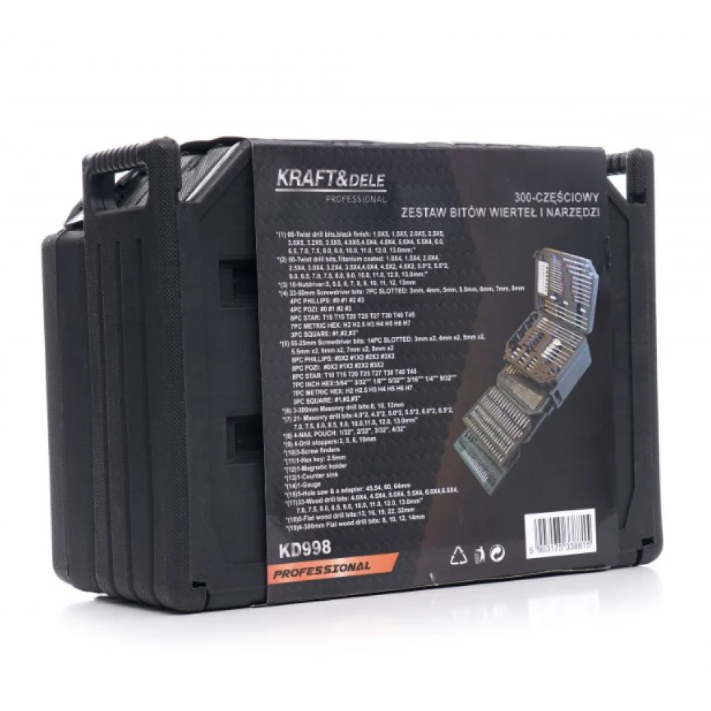 Комплект свредла, длета, накрайници - 300 бр. - KD998