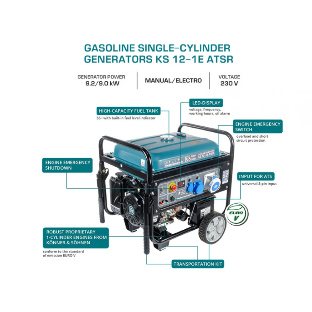 Бензинов генератор Könner & Söhnen KS 12-1E ATSR