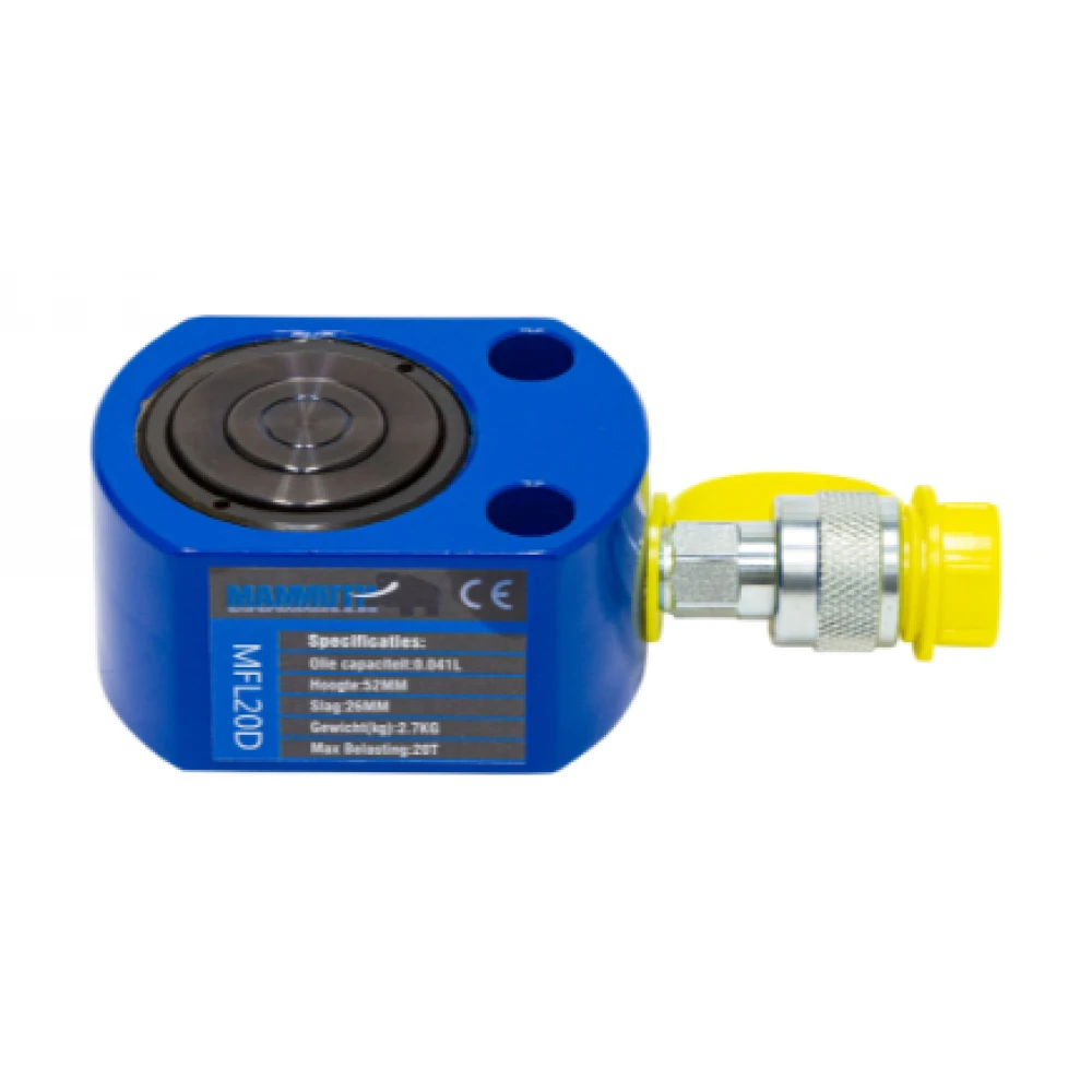 Двоен плосък хидравличен цилиндър 20 тона ход 26 мм MFL20D