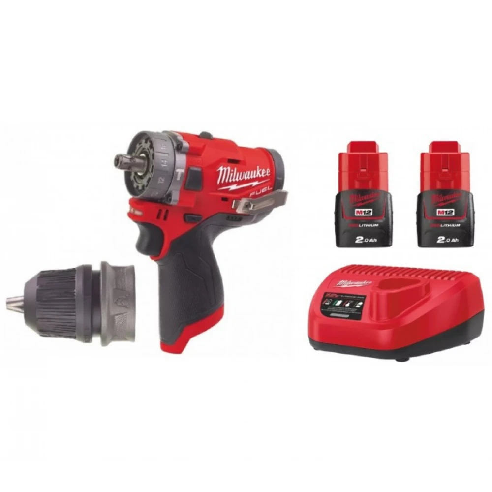 Акумулаторен ударен безчетков винтоверт с батерии, 2 Ah - M12FPDX-202X