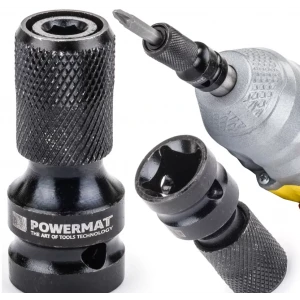 Адаптер за ударен гайковерт - адаптер от 1/2" квадрат към 1/4" HEX - POWERMAT PM-ASHU-05025T