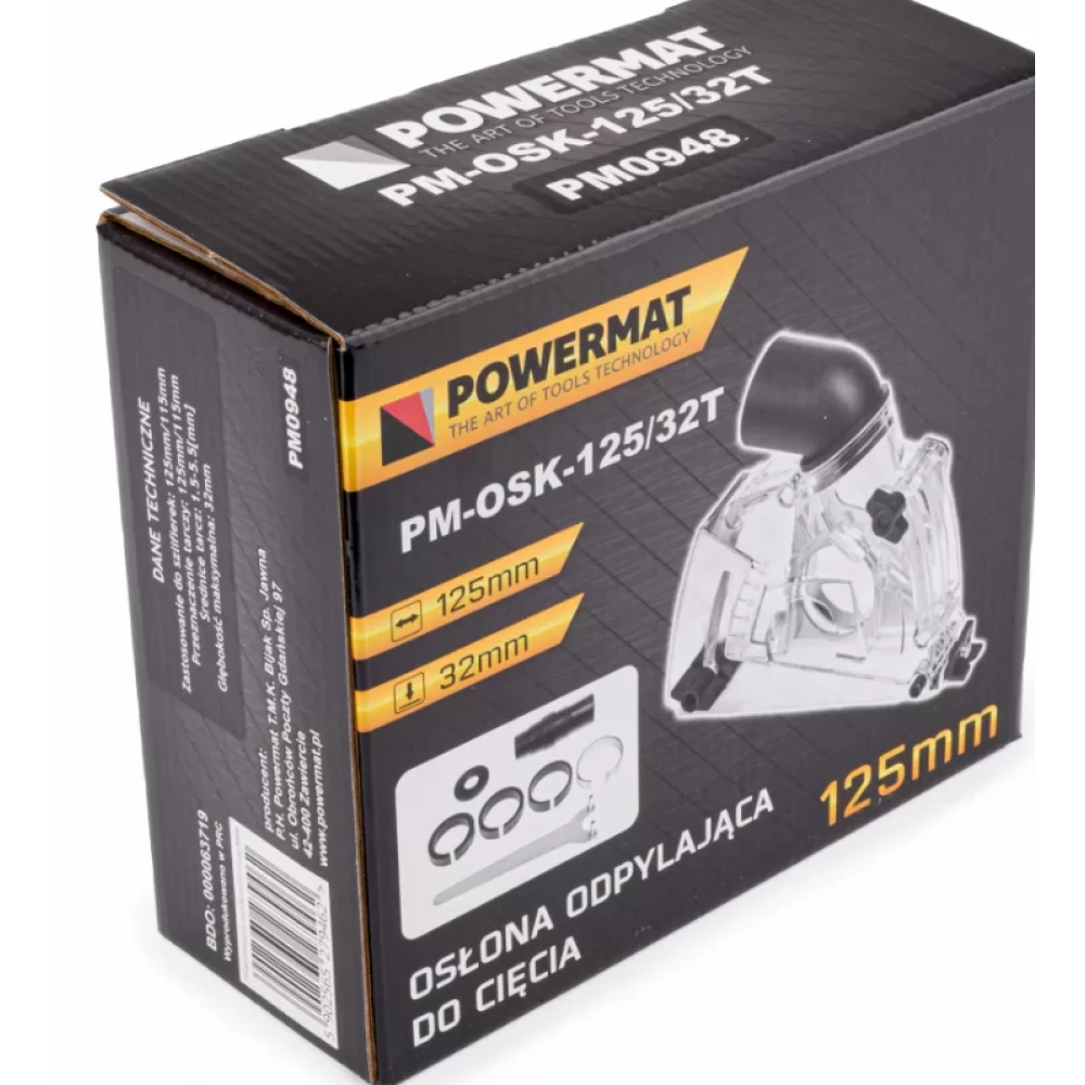 Прахоуловител за ъглошлайф - POWERMAT PM-OSK-125/32T