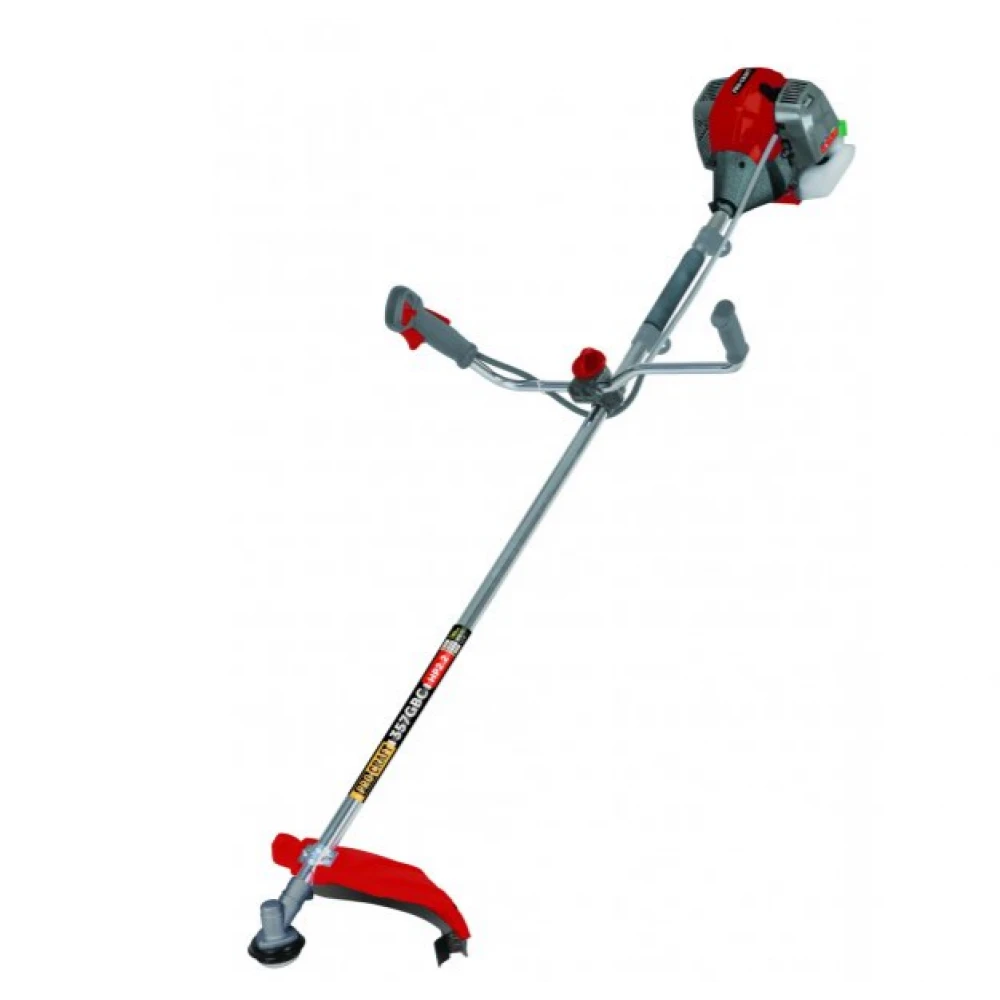 PROCRAFT 357GBC Професионален двутактов бензинов тример с два диска, две автоматични тримерни глави, корда, самар, 28мм Ø прът, 42,7 куб/см / 2.2 к.с. / 9000 об./мин.