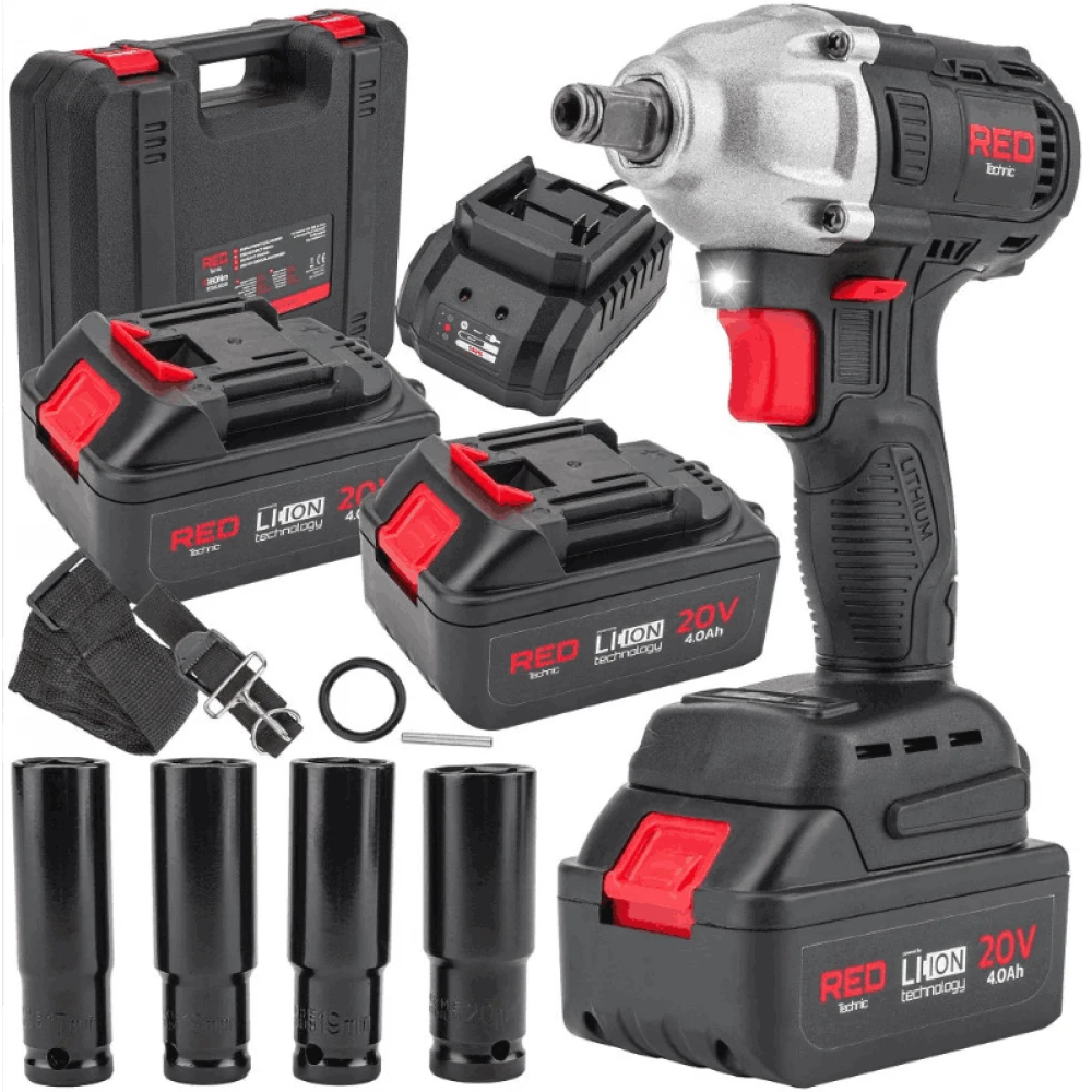 Акумулаторен ударен гайковерт 380Nm 20V, 4 Ah, - RTAKU0026