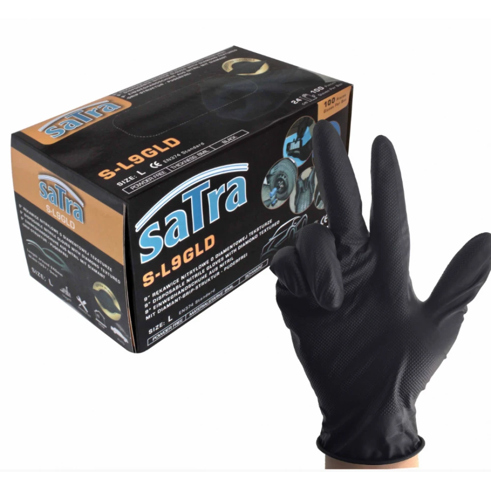 Нитрилни ръкавици за еднократна употреба, размер L, 100 бр. - S-L9GLD