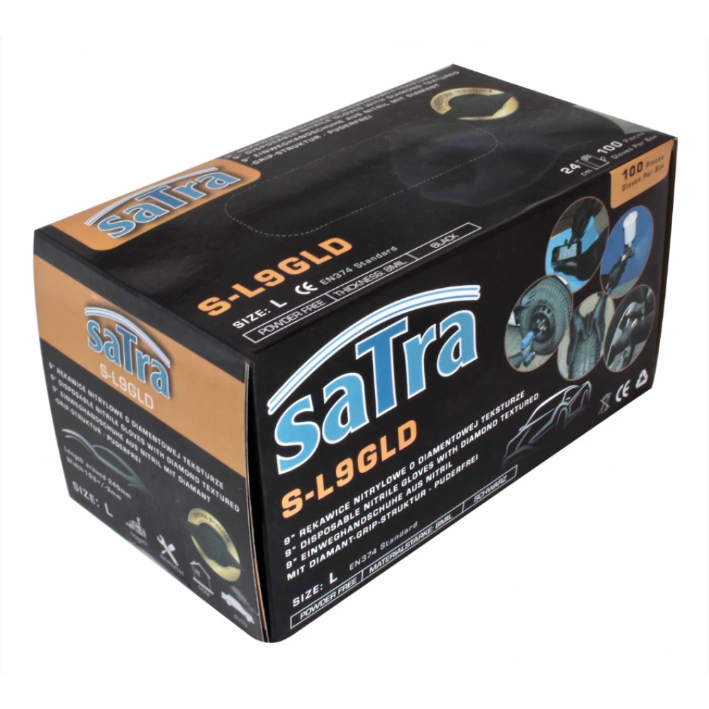 Нитрилни ръкавици за еднократна употреба, размер L, 100 бр. - S-L9GLD