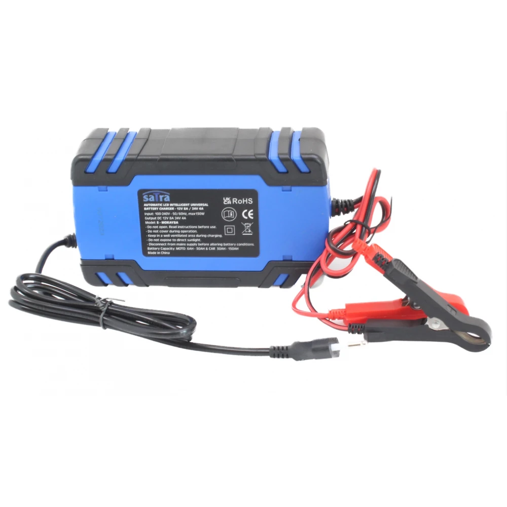 Автоматично LCD зарядно устройство, 12V/24V, 8A/4A - S-MORAY8A
