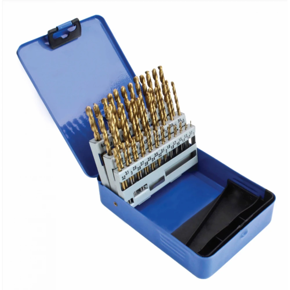 Титаниеви свредла за метал 1.0 - 6.0 мм - 51 бр. SATRA S-TI51DR