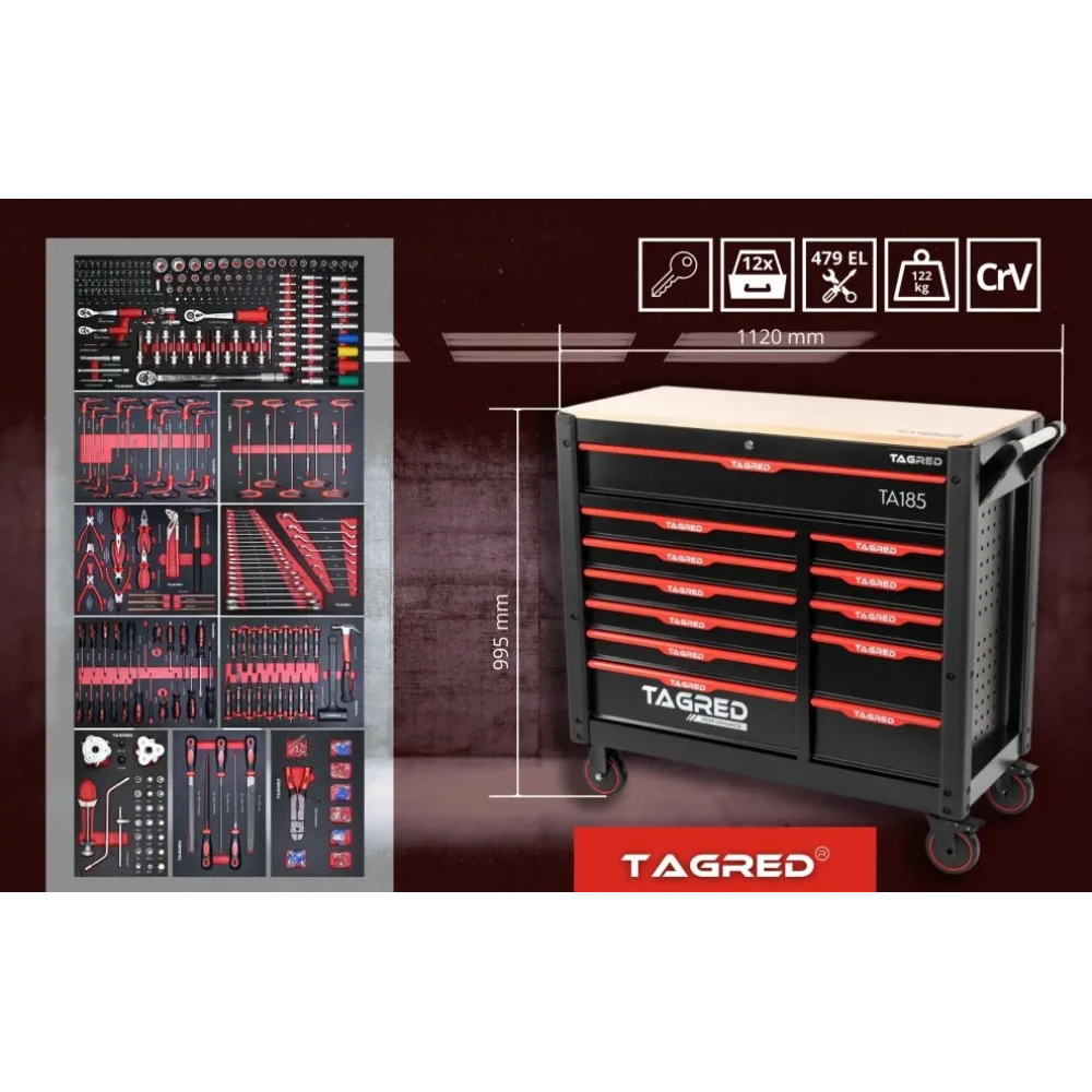 Оборудвана Количка / Шкаф с инструменти 479 части - TA185
