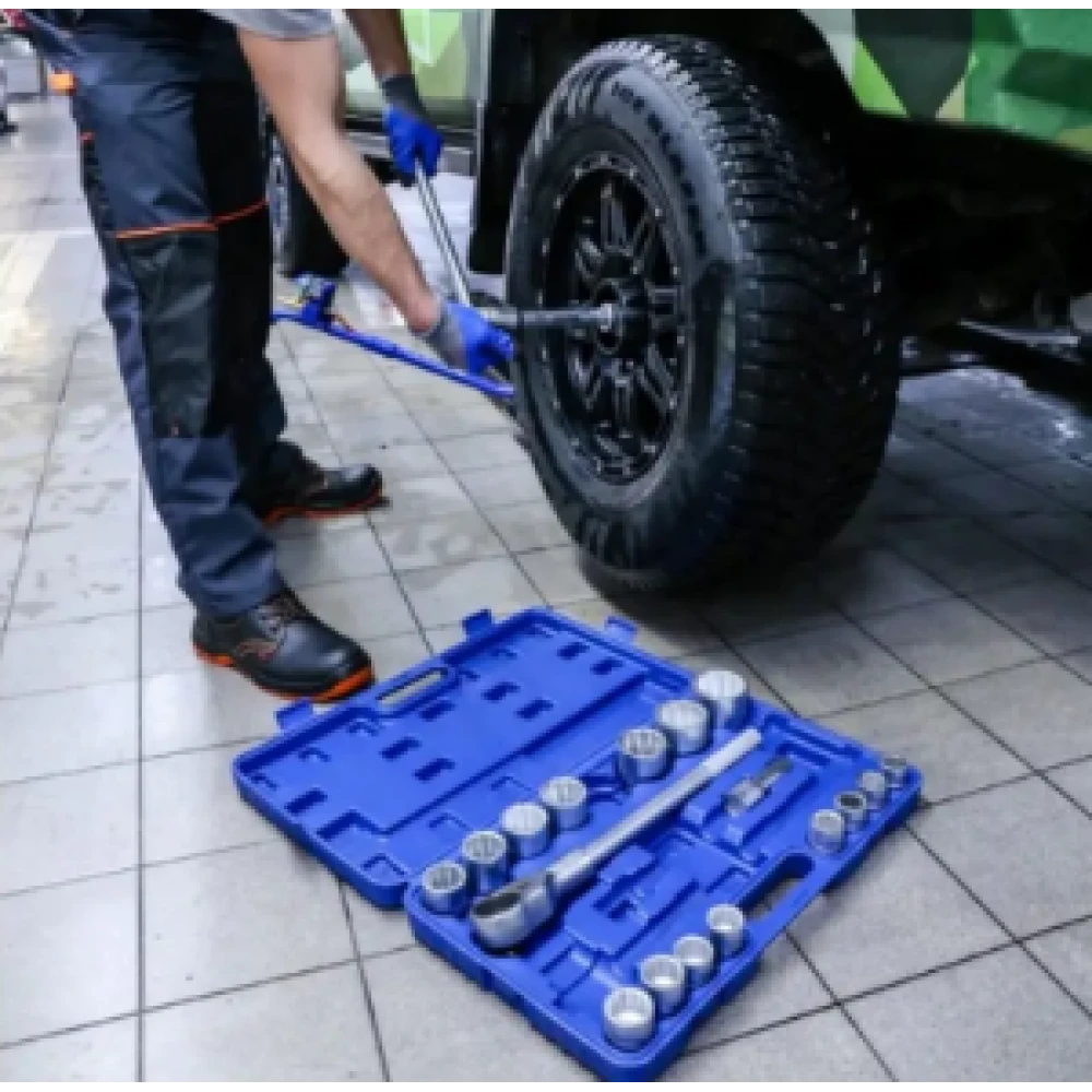 12-точкови гаечни ключове 3/4" ковани CRV, 21 броя за камиони, тресчотка, големи накрайници - Tagred TA206