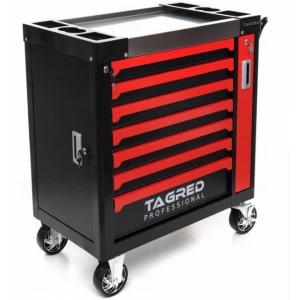 Шкаф за работилница, количка за работилница, 7 чекмеджета, 2 отделения, стоманен плот - Tagred TA215
