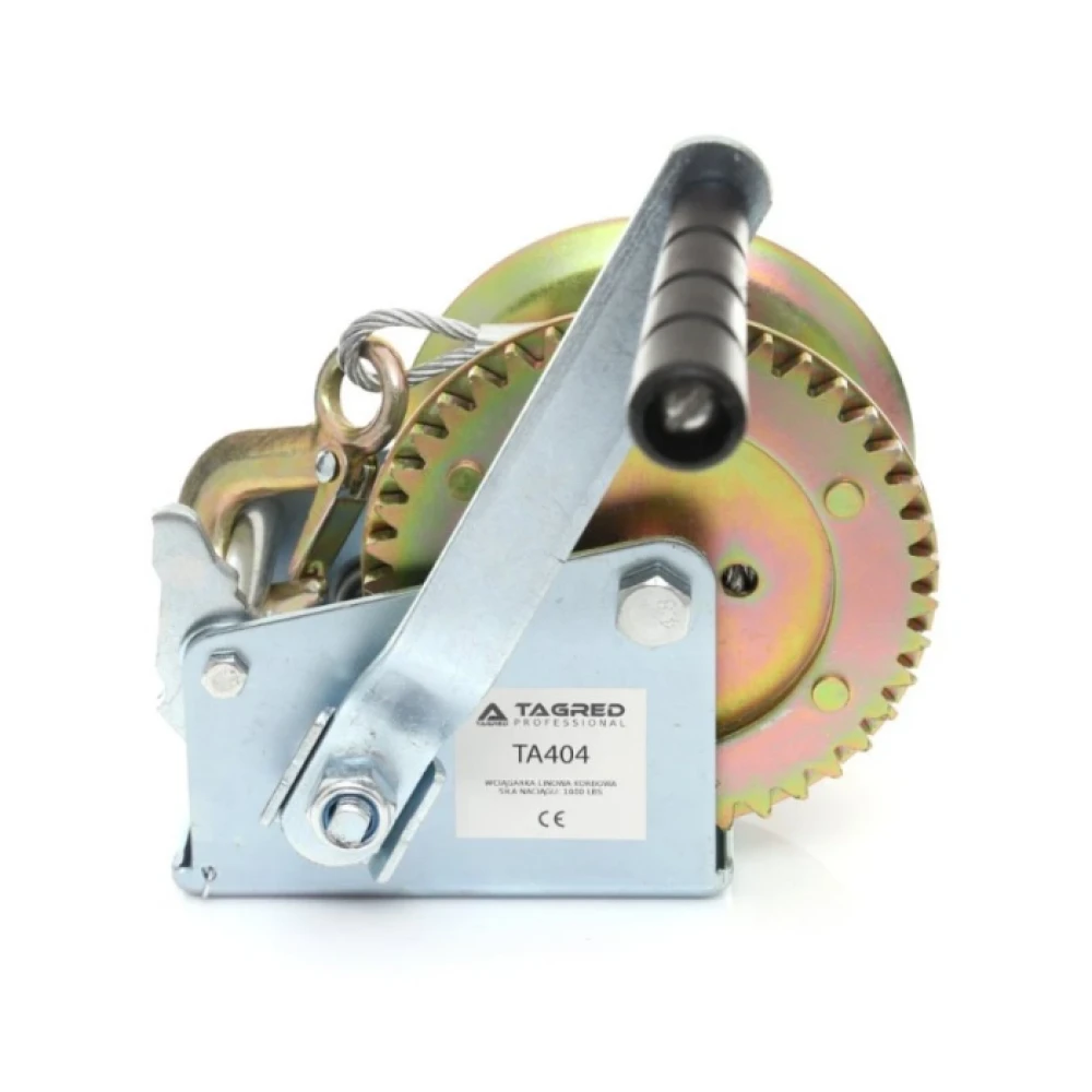 Лебедка с манивела и кабел 453 килограма 10 метра въже TA404