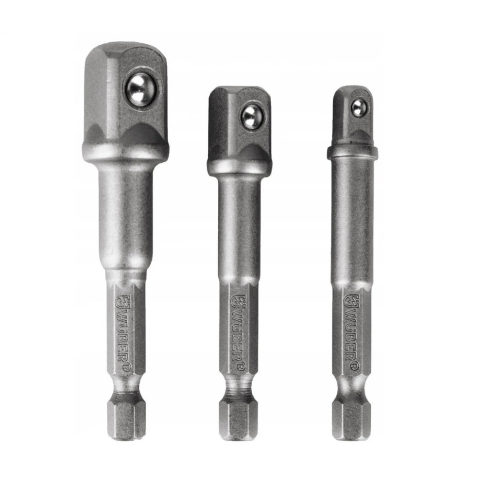 Комплект адаптери за винтоверт, 3 бр., HEX 1/4''-3/8''-1/2'' - W00001