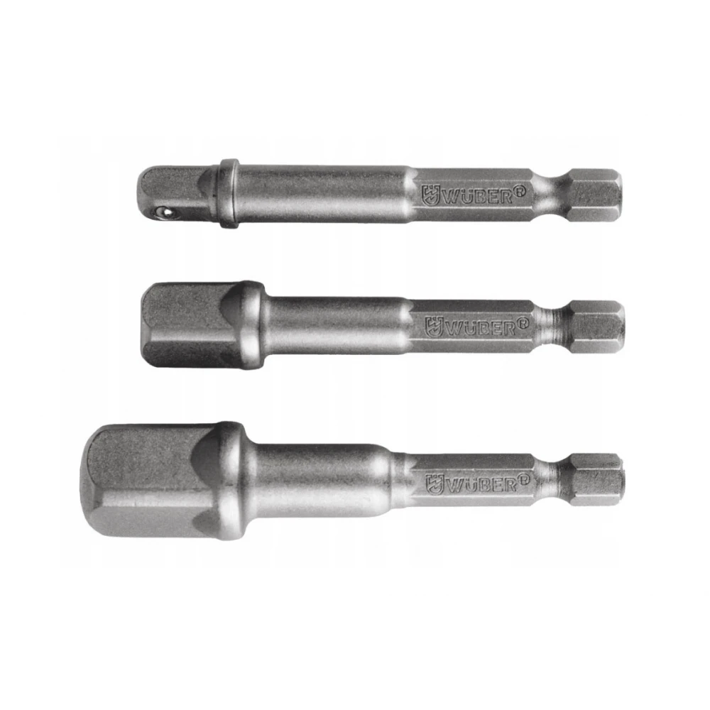 Комплект адаптери за винтоверт, 3 бр., HEX 1/4''-3/8''-1/2'' - W00001