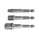 Комплект адаптери за винтоверт, 3 бр., HEX 1/4''-3/8''-1/2'' - W00001