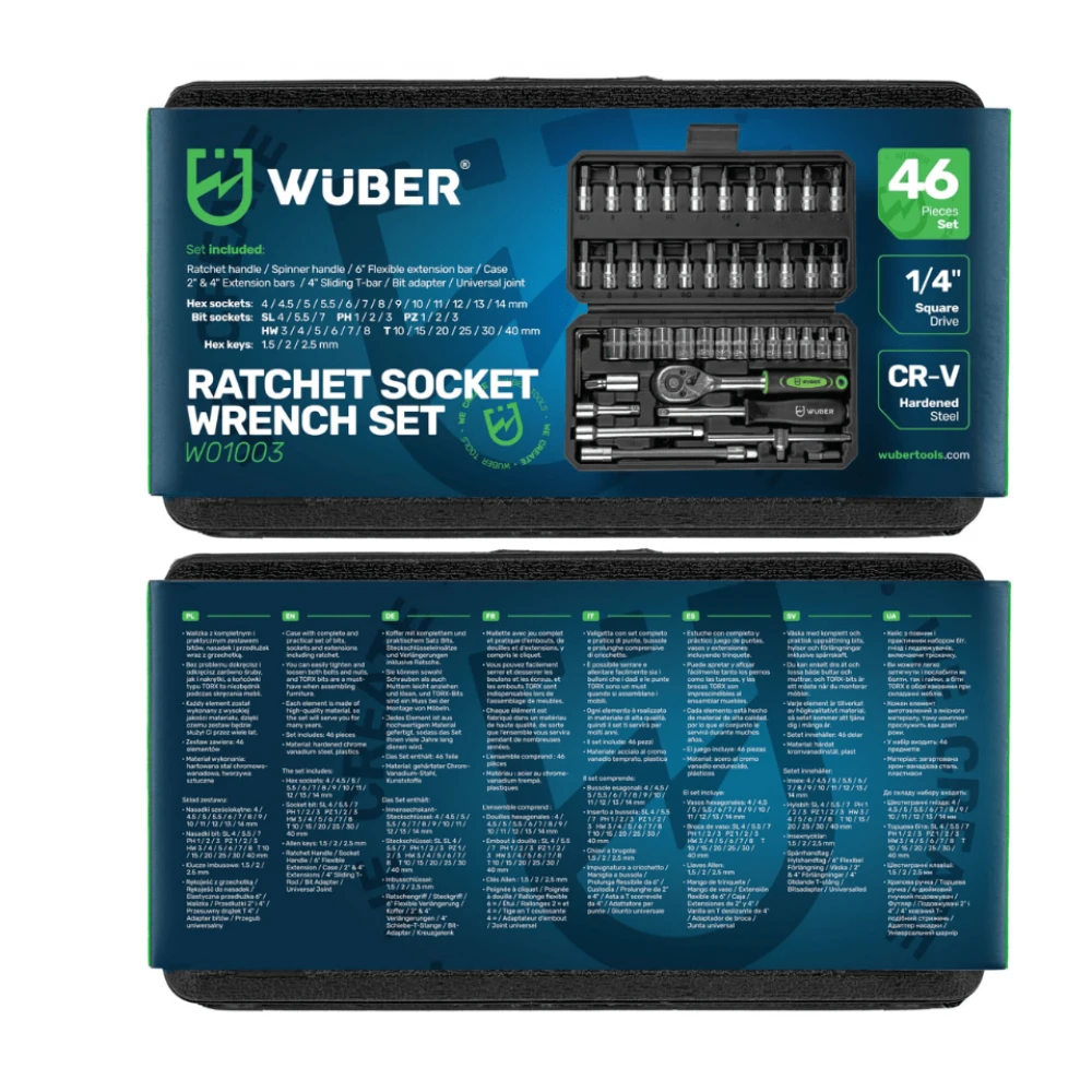 Комплект инструменти с 46 части вложки, битове и други - W01003