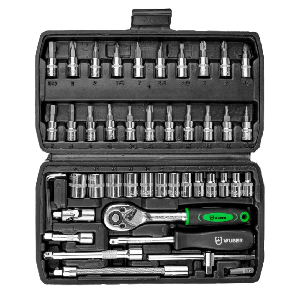 Комплект инструменти с 46 части вложки, битове и други - W01003