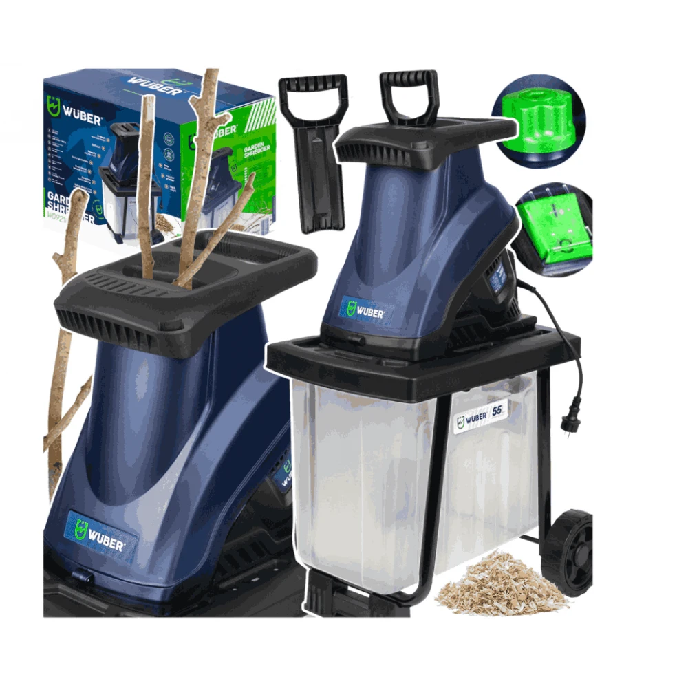 Дробилка за клони 3000 W, 40 мм, кош 55 литра - W09210